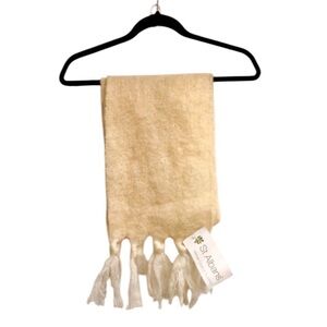 Vintage St ALBANS Australia Mohair Wool Winter Scarf Cream